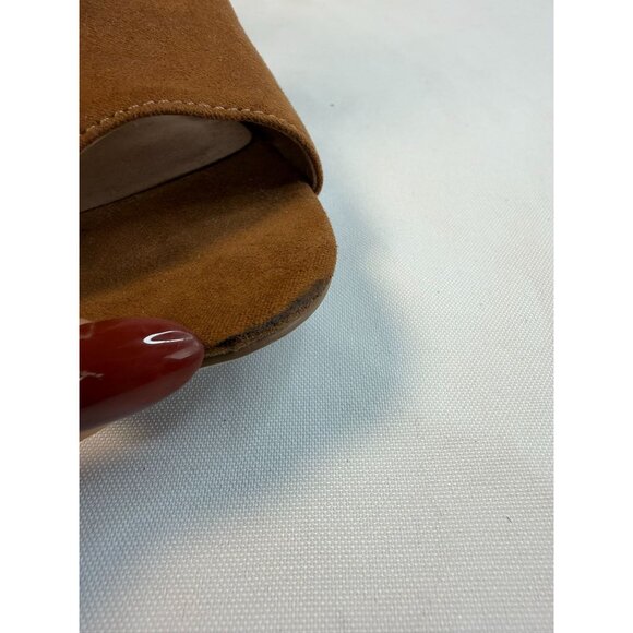 Madden Girl Beatrik Size10M Sandal Faux Suede High Heel Camel Brown Booties - Picture 15 of 15